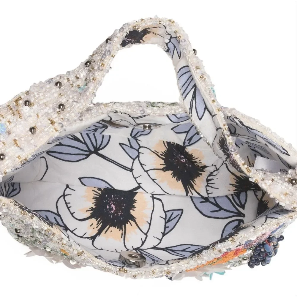 Beaded Floral Humming Bird Handbag